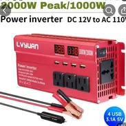 Inversor de corriente de 12 volt a 110 volt, 60 Hz, de 2000W - Img 55860098