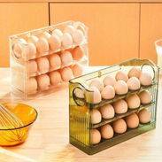 🟩Organizador de huevos para refrigerador de 30 huevos de capacidad, contenedor de almacenamiento de 3 capas con rastrea - Img 56780548