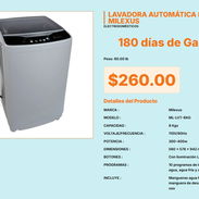 Lavadora 8 Kgs Milexus Automática LED Programas, Lavadora Automática Milexus 8 kg Manual y Mangueras VPT#-0487 - Img 55672252