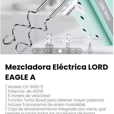Mezcladora Eléctrica LORD EAGLE A. Modelo CX-6661-5 - Img 116555390