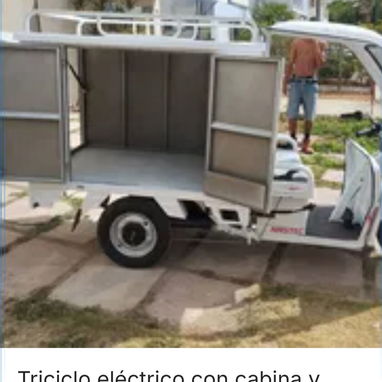 Triciclo eléctrico de carga con cabina y cajón cerrado original importado - Img 123377151
