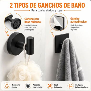 Juego accesorios de baño color negro . - 3/4