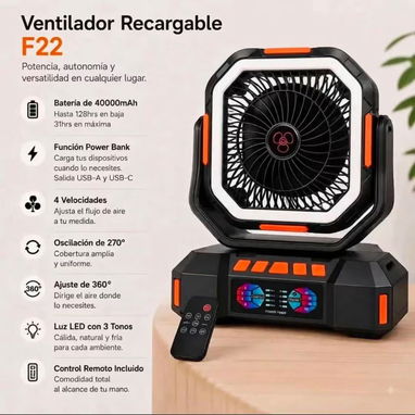 Ventilador F22 Recargable 40000mAh // 53258933 - 2/2