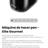Máquina de hacer pan - Elite Gourmet. Panificadora automática y multifuncional. - Img 57393431