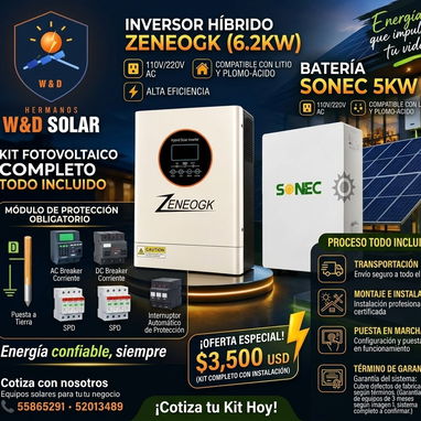 Kit fotovoltaicos de varios precios, baterías, inversores, paneles, protecciones y montaje e instalación profesional! - 6/9