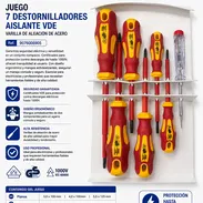 JUEGO 7 DESTORNILLADORES AISLANTE VDE. VARILLA DE ALEACION DE ACERO - Img 56634882