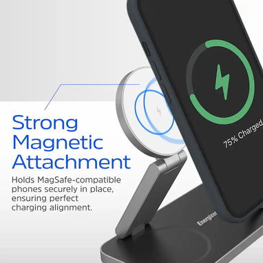 CARGADOR INALÁMBRICO ENERGIZER 3 EN 1 MAGSAFE QI2 15W IPHONE AIRPODS WATCH ENVÍO DISPONIBLE + GARANTÍA - 9/10