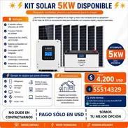 KIT SOLAR 5KW EKO, MONTAJE, MENSAJERÍA Y REVISIÓN TÉCNICA INCLUIDA, 1 AÑO DE GARANTÍA, NO DUDE EN ESCRIBIRNOS - Img 55533951