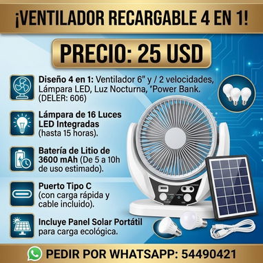 VENTILADORES RECARGABLES AL MEJOR PRECIO 🚨 (JySuper 3 en 1 y Deler 4 en 1) - 2/2