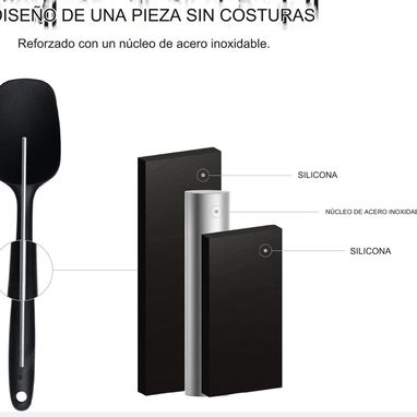 Espátulas Ovente Premium - Set de 5 espátulas de silicona 🌐 - 3/8
