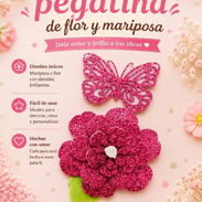 Pegatina de foraminífero de flor y mariposa - Img 55739037