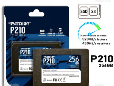 DISCO SSD PATRIOT P210 DE 256GB|SATA III|SPEED 500MB-400MB/s|NUEVO EN SU CAJA-0KM(LO MEJOR). - Img 65378705