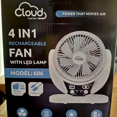 Ventilador Recargable Cloud*, Modelo 606. Batería de Litio 3600 mAh. - Img 126765869