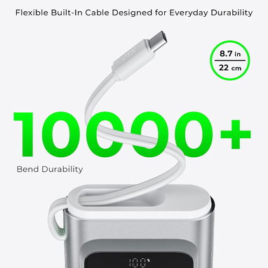 POWER BANK TALIX 10000MAH 100W USB-C CON CABLE INTEGRADO ENVÍO DISPONIBLE + GARANTÍA - 6/8
