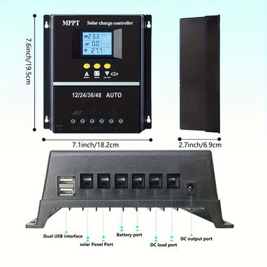 Control de carga de panel solar 100A  MPPT y PWM leer dentro - 3/7