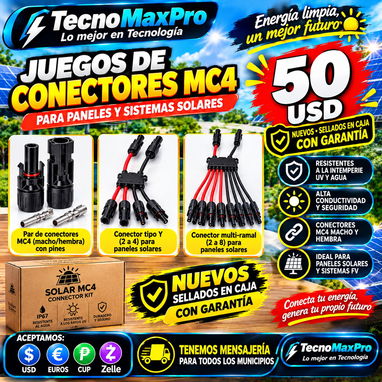 ☀️ JUEGOS DE CONECTORES MC4 PARA PANELES SOLARES ⚡ 🔌 Conectores MC4 ✅ Juegos tipo Y WhatsApp 53321047 - 2/3