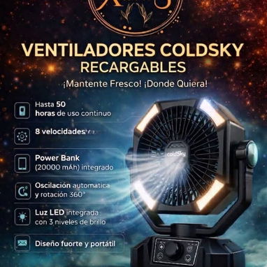 🪭🍃🪫⚡| 🔊 💫VENTILADOR RECARGABLE COLDSKY💫 - Img 122716237