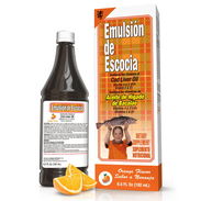 Emulsión de Escocia , aceite de Hígado de Bacalao 192ml con sabor a naranja + vitaminas. - Img 55799736