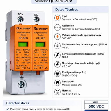 Supresor de Corriente Alterna AC : 250V | 500V ✨ Supresor de Corriente Directa DC : 500V | 1000V - 2/4