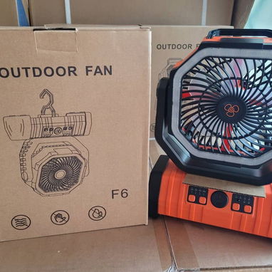 Ventilador recargable F6, 20000mAh. Función de PowerBank. Hasta 58 horas de uso por carga. Luz de 32 LED. - 2/9