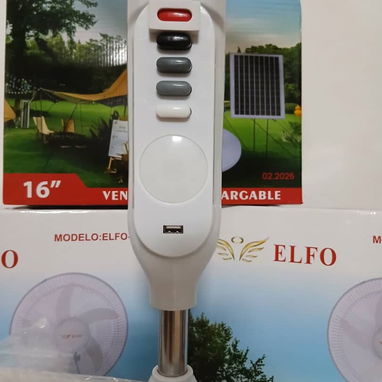Ventilador Recargable de Pedestal  • ELFO 16" • Con Panel Solar(Leli) - 8/8