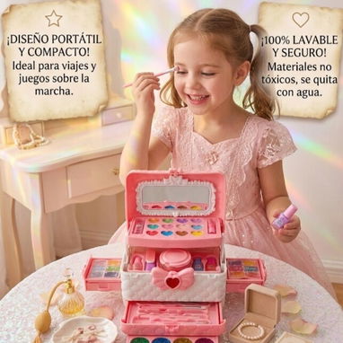Set de maquillaje Profesional para niñas no toxico - 2/7