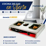 🚧 COCINA DE GAS DE 1 y 3 HORNILLAS VITROCERÁMICA MARCA DESMATT CON MAGNETO 6 MESES DE GARANTÍA 🚧 - Img 50388096