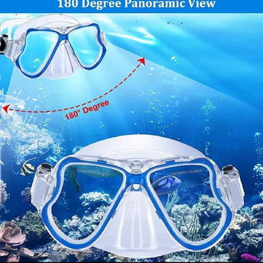 Máscara, visor en cristal anti empaño mas snorkel/snorkeling/bucear - Img 101310561