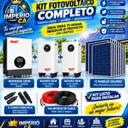 Kit fotovoltaicos completos de inversor de 12 kw y dos baterías de 15kw más todo lo de la foto - Img 58229591