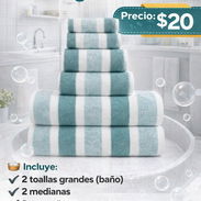 🧺 *Juego de 6 toallas de algodón* - Img 54941836