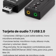 Tarjeta de audio 7.1 USB 2.0 nueva - Img 50691263