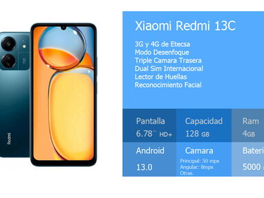 ❤️ Xiaomi Redmi A2 110$ Redmi Note 13 200$ Redmi 12C 130$ Note 12 160$ Samsung F13 150$☎️ 53866239 ☎Nuevos+Garantia⚡️ ⚡️ - Img 68023628