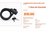 Candado de cable con llave con sistema de tambor de pines seguro VPT#-0067 - Img 55559632