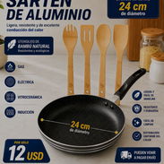 Sartén de aluminio con 4 utensilios - Img 56504865