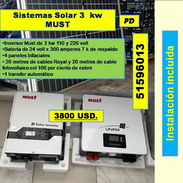 PD-615-Inversor Sistemas Solar 3  kw MUST....3800 USD...51596013...Instalacion Incluida - Img 55907686