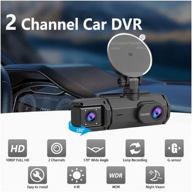 Camara paraa Carro de 1080P Full HD dos Canales - 3/4
