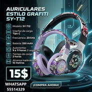 AURICULARES ESTILO GRAFITI SY-T12, ROJOS Y MORADOS, ENTREGA DE FACTURA, VARIEDAD DE AURICULARES Y AUDIFONOS, ETC - Img 55413159