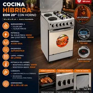 🫕 HIBRIDA 🫕 COCINA HIBRIDA EON CON HORNO 20" - 2Q DE GAS Y 2Q ELECTRIC. ENTREGA GRATIS FACTURA. 📲 54833699 - Img 56549842