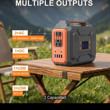 Estación de energía portátil de 100W con toma de corriente de CA, banco de energía, paquete de batería externa de litio, - 2/9