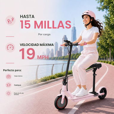 Carriola eléctrica para adultos / scooter 'Joyhis' con asiento desmontable Color: Rosa 350W Litio 36V/5.2Ah RIN 8.5' NEW - 3/9
