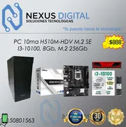 !!💻!! PC completa de 10ma ASROCK H510M-HDV/M.2 SE, I3-10100, 8Gb, M.2 256Gb, Monitor, Teclado y ratón, Todo NUEVO !!💻! - Img 49371231