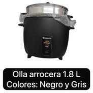 Ollas arroceras de 1.8 litros con vaporera colores negro y gris - Img 57478936