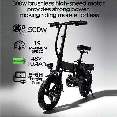 Bicicleta eléctrica plegable ligera de 14 pulgadas - 2/10