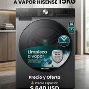 *LAVADORA-SECADORA A VAPOR🧖 HISENSE de 15KG*  640 Usd con transporte un mes de garantía 🏃‍♂️🚘 - Img 54930733