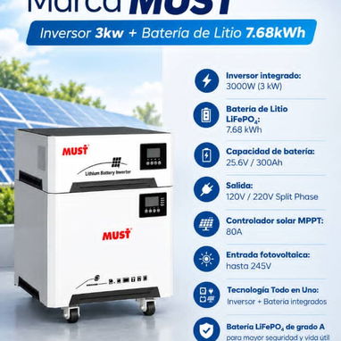 Batería FELICITISOLAR de 16kwh,,,,  Sistema todo en 1 Must  de 3kw llame ya será bien atendido - 2/2