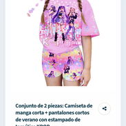 Conjunto de 2 piezas: Camiseta de manga corta + pantalones cortos de verano con estampado de temática KPOP. - Img 57651932