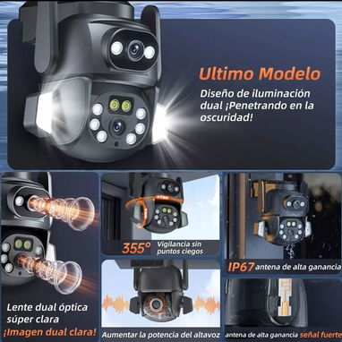 Doble camara de seguridad con alarma y sensor de movimiento - Img 111707097