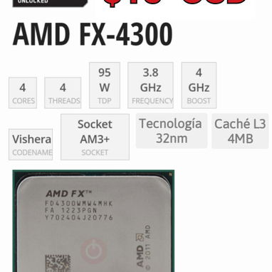 AMD FX-4300 $15 USD, AMD Sempron $5 USD. - Img 111910788