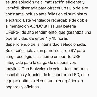 Ventilador recargable, con panel solar y bombillo adicional - Img 121052834