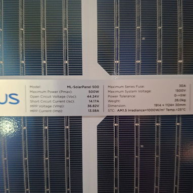 *Panel Solar Milexus 500W* - 2/2